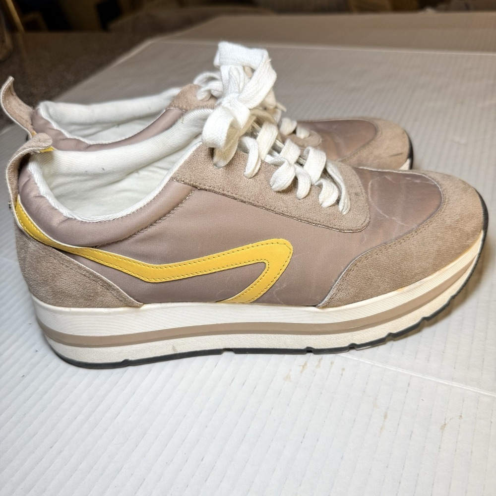 STEVE MADDEN Caroline Trainer Sport Platform Sneakers Women's 7.5 Brown/Yellow